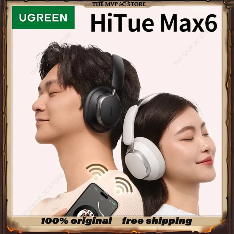 UGREEN HiTue Max6 Studio Pro 48dB ANC Auriculares inalámbricos con Bluetooth Gaming MAX5C HP206 Auriculares de música ligeros personalizados